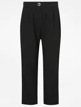 Черные школьные брюки с зауженными штанинами для девочек George., черный