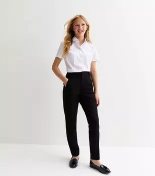 Черные школьные брюки со складками для девочек New Look, черный