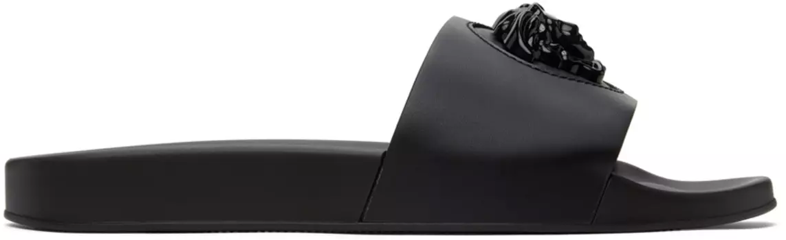 Черные шлепанцы 'La Medusa' Versace