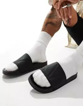 Черные шлепанцы ASOS DESIGN