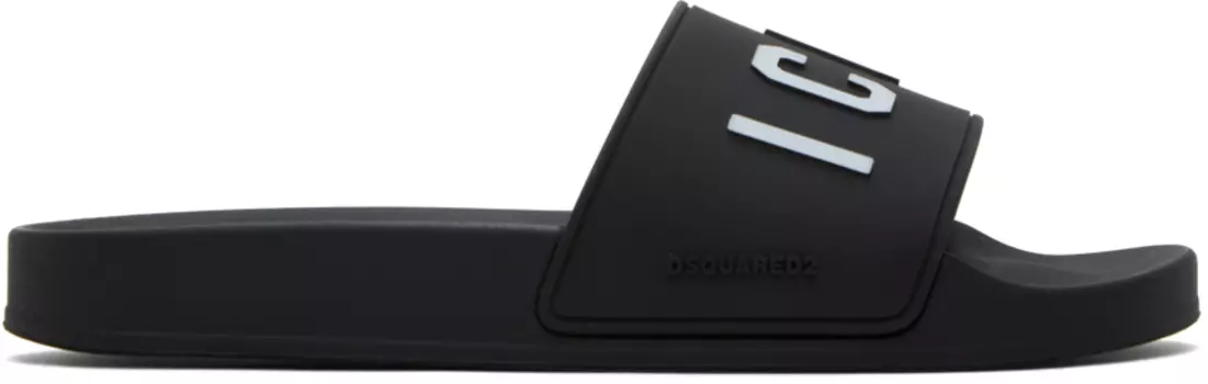 Черные шлепанцы Be Icon Dsquared2