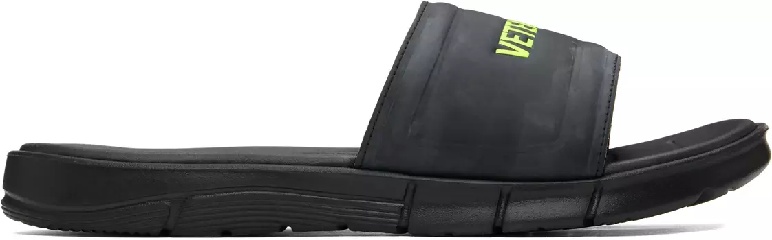 Черные шлепанцы для бассейна с логотипом Reebok Edition VETEMENTS