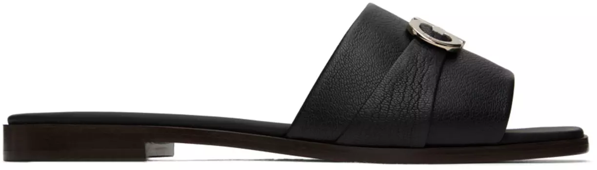 черные шлепанцы Gancini Ferragamo