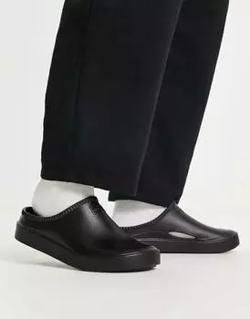 Черные шлепанцы Hunter Neo с логотипом