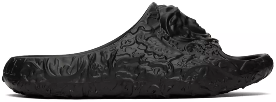 Черные шлепанцы Medusa Versace