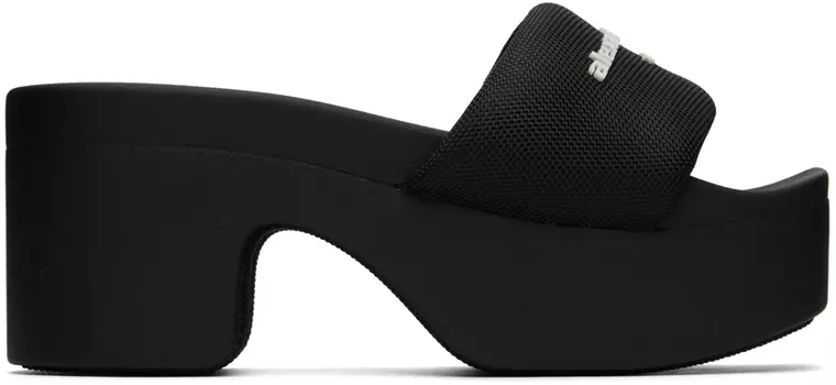 Черные шлепанцы на платформе Alexander Wang