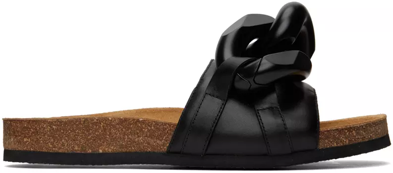 Черные шлепанцы с цепочками JW Anderson