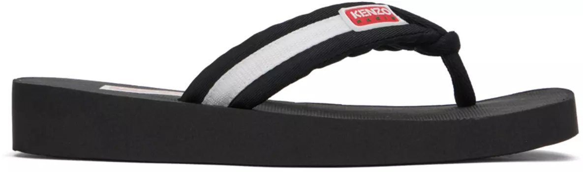 Черные шлепанцы Setta Kenzo