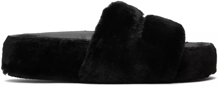 Черные шлепанцы Signature Fuzzy Stella McCartney