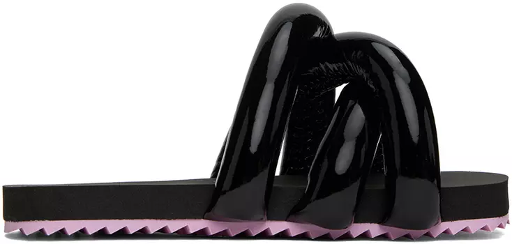 Черные шлепанцы Studio Thier & van Daalen Edition Tire YUME YUME