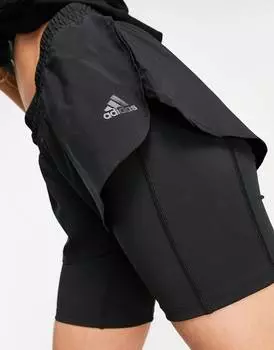 Черные шорты adidas Running Run Icons 2 in 1
