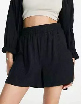 Черные шорты для бега в рубчик Piecees Pieces