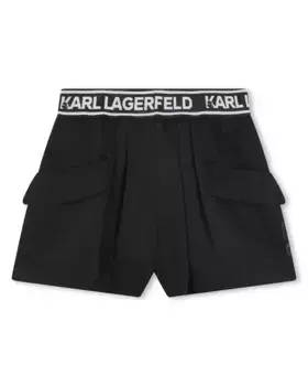 Черные шорты для девочки с карманами Karl Lagerfeld Kids