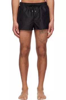 Черные шорты для плавания Barocco Jacquard Versace Underwear