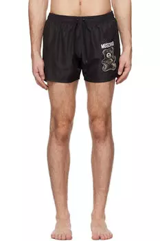 Черные шорты для плавания с плюшевым мишкой Moschino