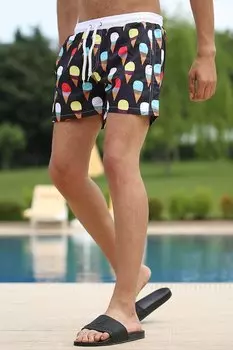 Черные шорты для плавания с принтом 2639 MADMEXT