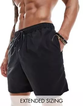 Черные шорты для плавания средней длины ASOS DESIGN
