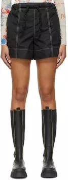 Черные шорты из переработанного нейлона GANNI