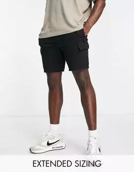 Черные шорты карго ASOS DESIGN