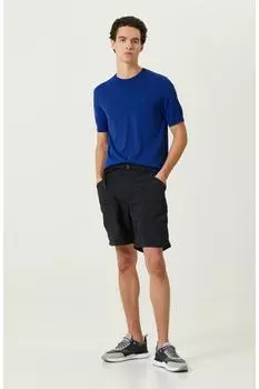 Черные шорты-карго с карманами на эластичной талии Network, черный