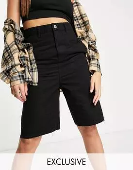 Черные шорты карго унисекс в стиле 90-х COLLUSION