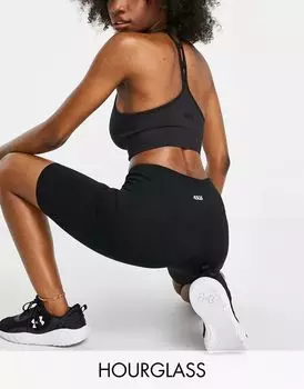 Черные шорты-леггинсы из смесового хлопка ASOS Hourglass Icon с внутренним швом 20 см