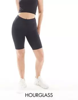 Черные шорты-леггинсы с рельефным силуэтом ASOS 4505 Hourglass Icon 8 дюймов из функциональной ткани