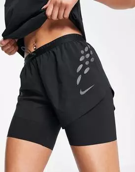 Черные шорты Nike Running Run Division Dri-FIT 2 в 1