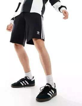 Черные шорты с 3 полосками adidas Originals Adicolor