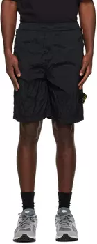 Черные шорты с нашивками Stone Island