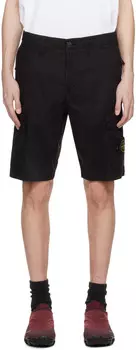 Черные шорты с нашивками Stone Island, цвет Black