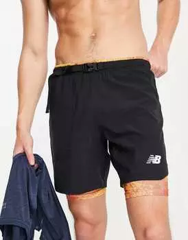 Черные шорты с принтом New Balance All Terrain 2-в-1