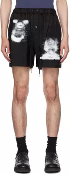 Черные шорты с принтом TAKAHIROMIYASHITA TheSoloist.