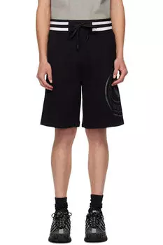 Черные шорты с V-образной эмблемой Versace Jeans Couture