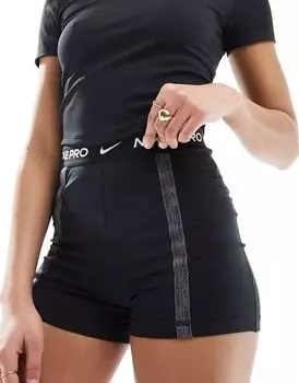 Черные шорты с высокой посадкой Nike Pro Training Femme Dri-Fit