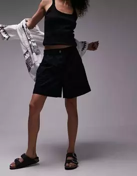 Черные шорты свободного кроя Topshop