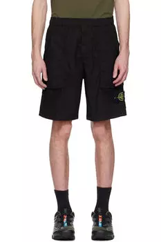 Черные шорты Tela Paracadute из эластичного хлопка Stone Island