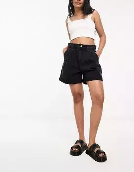 Черные шорты Urban Revivo с поясом из бумажного пакета