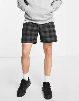 Черные шорты в клетку Nike Life Premium