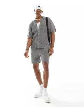 Черные шорты в рубчик ASOS DESIGN