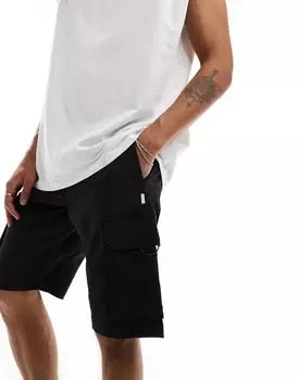Черные шорты в стиле карго Jack & Jones