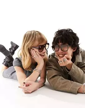 Черные солнцезащитные очки-авиаторы AJ Morgan York