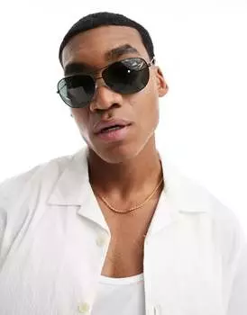 Черные солнцезащитные очки-авиаторы Ray-Ban