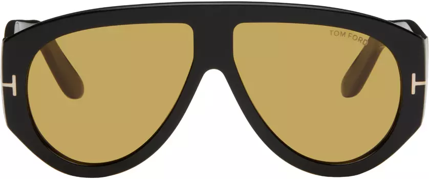 Черные солнцезащитные очки Bronson TOM FORD, Shiny black/Brown