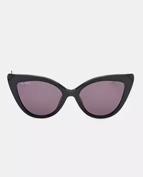 Черные солнцезащитные очки «кошачий глаз» из ацетата с контрастными дужками MAX&Co., черный