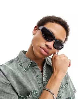 Черные солнцезащитные очки "кошачий глаз" в оправе с запахом ASOS Alien Visor