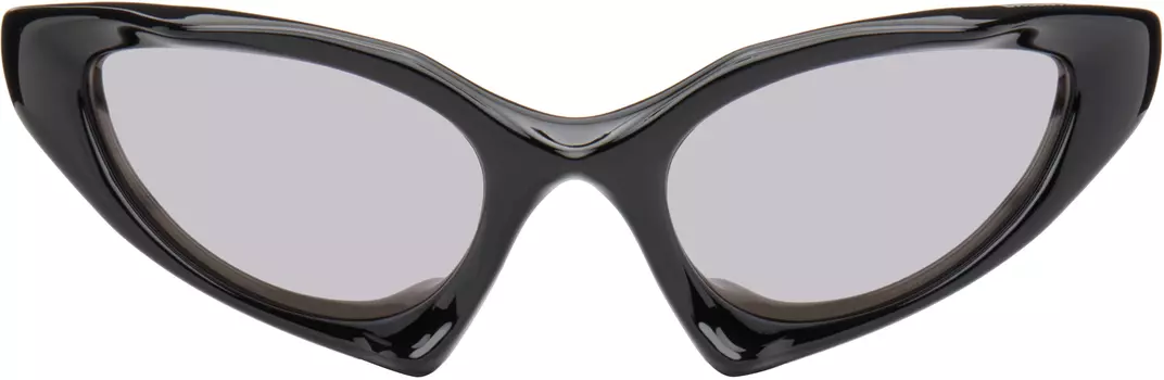 Черные солнцезащитные очки Runner Cat Balenciaga, Black/Black/Silver