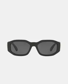 Черные солнцезащитные очки с геометрическим узором Versace, черный