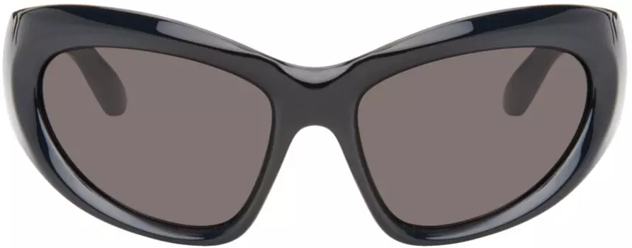 Черные солнцезащитные очки в D-образной оправе с запахом Balenciaga, цвет Shiny black