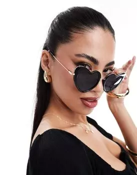 Черные солнцезащитные очки в форме сердца ASOS DESIGN